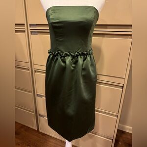 Thread - Silk Olive Green Knee Length Dress - Size 4